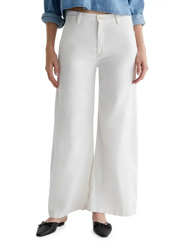 Women's Caden Twill Wide-Leg Chino Pants - Powder