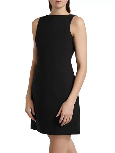Theory Women's Boatneck Sheath Minidress - Black | Thumbnail 4