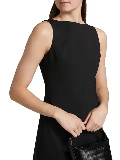 Theory Women's Boatneck Sheath Minidress - Black | Thumbnail 6