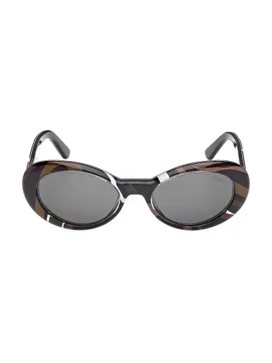 PUCCI Women's 53MM Oval Sunglasses - Black Marmo Smoke | Thumbnail 2 PUCCI Women's 53MM Oval Sunglasses - Black Marmo Smoke | Thumbnail 2