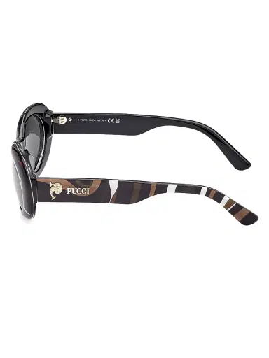 PUCCI Women's 53MM Oval Sunglasses - Black Marmo Smoke | Thumbnail 3 PUCCI Women's 53MM Oval Sunglasses - Black Marmo Smoke | Thumbnail 3