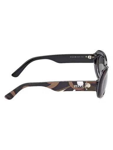 PUCCI Women's 53MM Oval Sunglasses - Black Marmo Smoke | Thumbnail 7 PUCCI Women's 53MM Oval Sunglasses - Black Marmo Smoke | Thumbnail 7