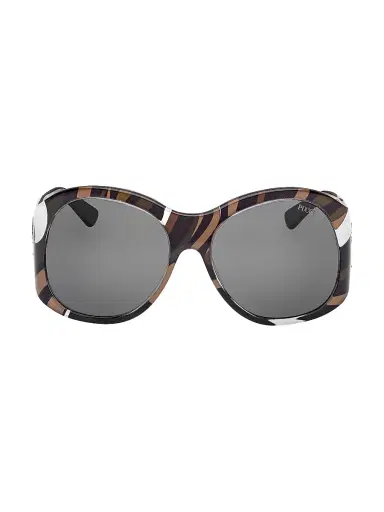 PUCCI Women's 59MM Geometric Sunglasses - Black Marmo Smoke | Thumbnail 2 PUCCI Women's 59MM Geometric Sunglasses - Black Marmo Smoke | Thumbnail 2