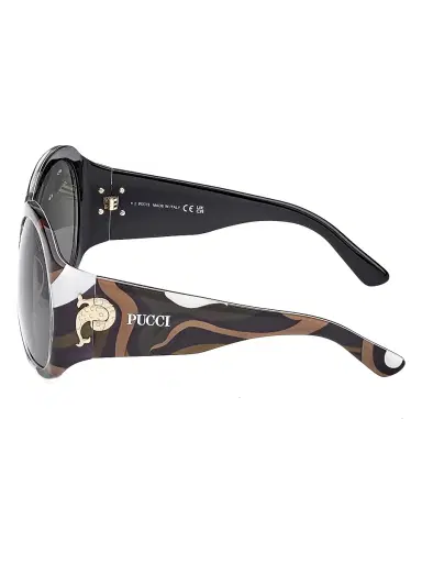 PUCCI Women's 59MM Geometric Sunglasses - Black Marmo Smoke | Thumbnail 3 PUCCI Women's 59MM Geometric Sunglasses - Black Marmo Smoke | Thumbnail 3