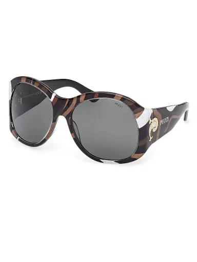 PUCCI Women's 59MM Geometric Sunglasses - Black Marmo Smoke | Thumbnail 1 PUCCI Women's 59MM Geometric Sunglasses - Black Marmo Smoke | Thumbnail 1