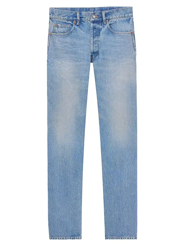 Saint Laurent Men's Mick Long Jeans in Denim - Nonza Blue