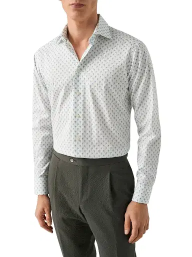 Eton Men's Contemporary-Fit Palm Tree Print Shirt - Blue | Thumbnail 3