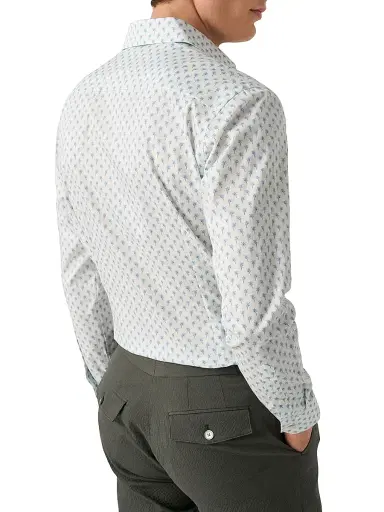 Eton Men's Contemporary-Fit Palm Tree Print Shirt - Blue | Thumbnail 4