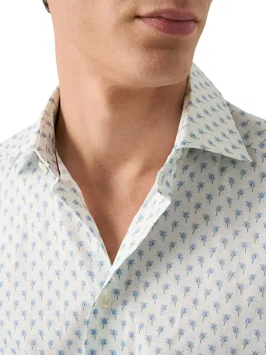 Eton Men's Contemporary-Fit Palm Tree Print Shirt - Blue | Thumbnail 5