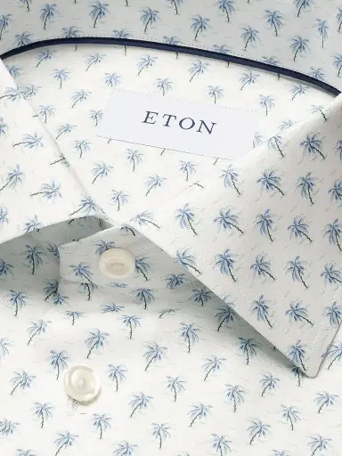 Eton Men's Contemporary-Fit Palm Tree Print Shirt - Blue | Thumbnail 7