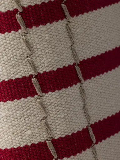 Prada Women's Jardiniere Mini Striped Cotton Canvas Top Handle Bag - Red White | Thumbnail 12