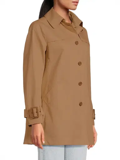 Herno Women's Delon Cotton Trench Jacket - Camel | Thumbnail 4 Herno Women's Delon Cotton Trench Jacket - Camel | Thumbnail 4