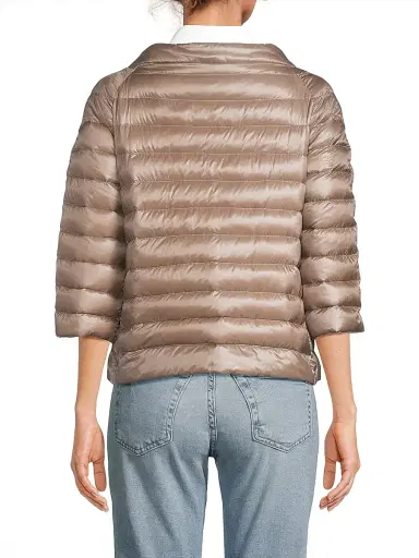 Herno Women's Ultralight Reversible Quilted Nylon Puffer Jacket - Taupe Champagne | Thumbnail 5 Herno Women's Ultralight Reversible Quilted Nylon Puffer Jacket - Taupe Champagne | Thumbnail 5