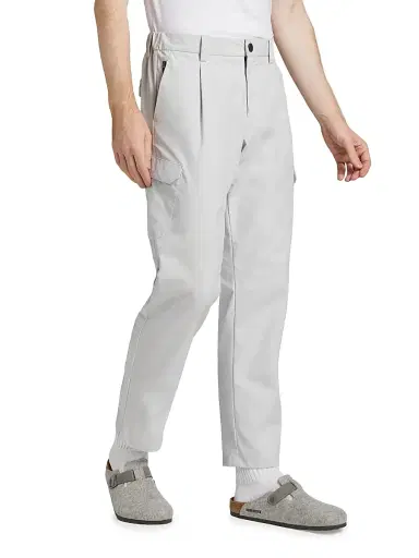 HERNO Men's Pleated Cargo Pants - Off White - Size XL | Thumbnail 4 HERNO Men's Pleated Cargo Pants - Off White - Size XL | Thumbnail 4