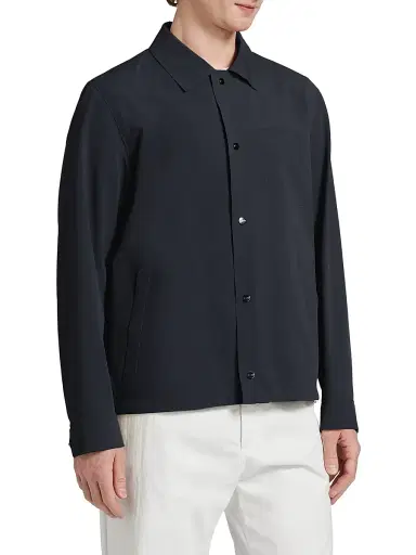 HERNO Men's Lightweight Shirt Jacket - Navy - Size 46 | Thumbnail 4