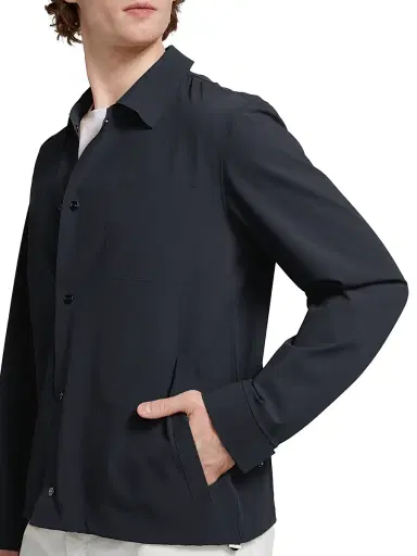 HERNO Men's Lightweight Shirt Jacket - Navy - Size 46 | Thumbnail 6