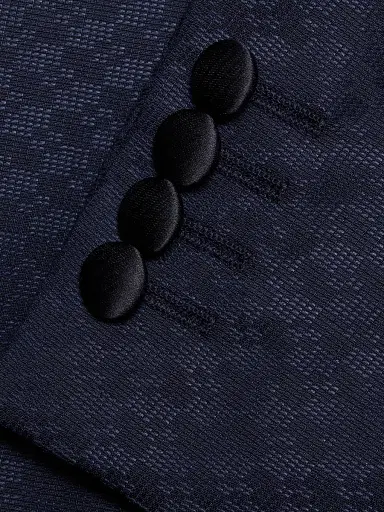 Emporio Armani Men's Diamond Grid Print Dinner Jacket - Navy Blue - Size 48 | Thumbnail 7 Emporio Armani Men's Diamond Grid Print Dinner Jacket - Navy Blue - Size 48 | Thumbnail 7