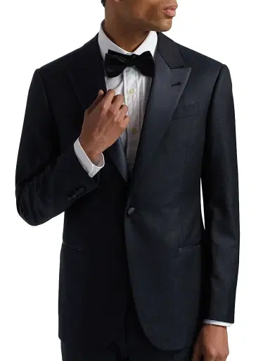 Emporio Armani Men's Textured Wool-Silk Tuxedo - Dark Blue - Size 40 | Thumbnail 6 Emporio Armani Men's Textured Wool-Silk Tuxedo - Dark Blue - Size 40 | Thumbnail 6