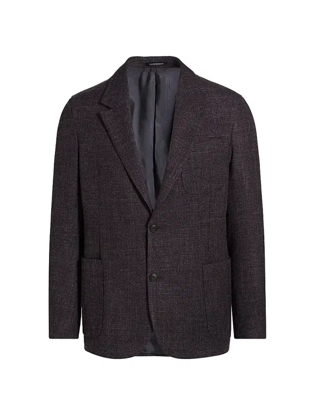 Men's Soft Wool, Silk, & Linen Blazer - Purple