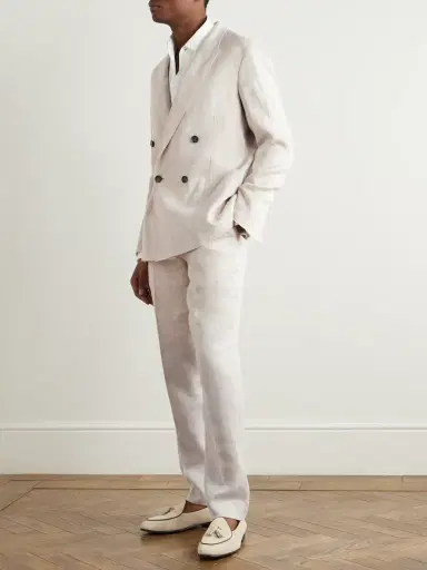 Zegna Double-Breasted Linen-Twill Suit Jacket - Men | Thumbnail 2 Zegna Double-Breasted Linen-Twill Suit Jacket - Men | Thumbnail 2