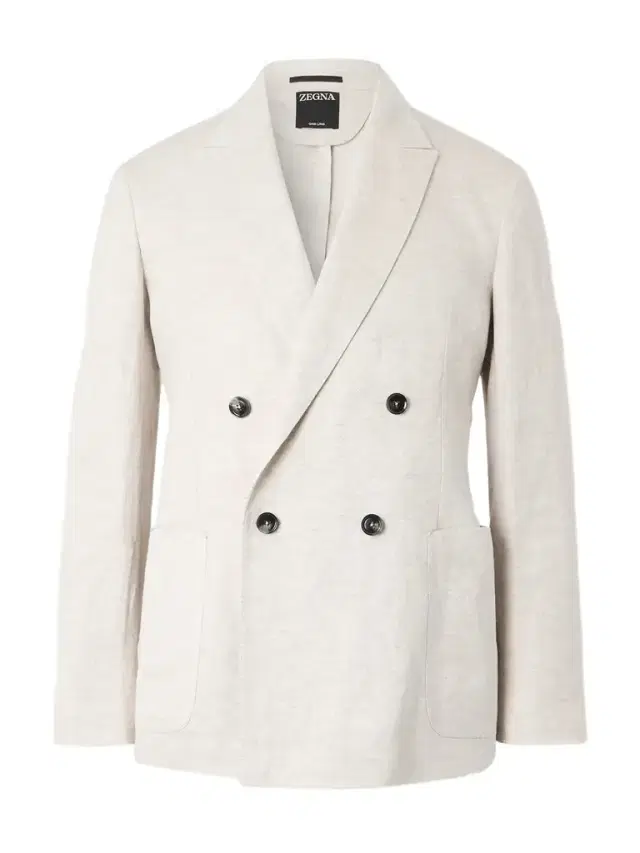 Double-Breasted Linen-Twill Suit Jacket - Men