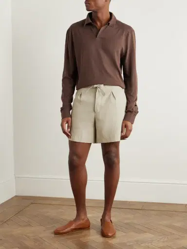 Stòffa Straight-Leg Linen Drawstring Shorts - Men | Thumbnail 2