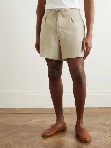 Stòffa Straight-Leg Linen Drawstring Shorts - Men | Thumbnail 3