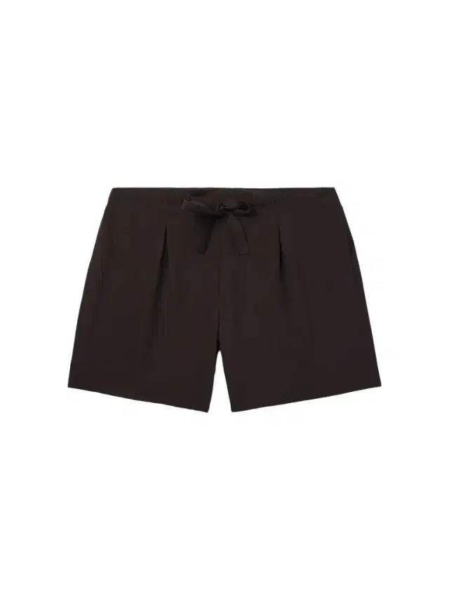Stòffa Straight-Leg Pleated Wool-Seersucker Shorts - Men