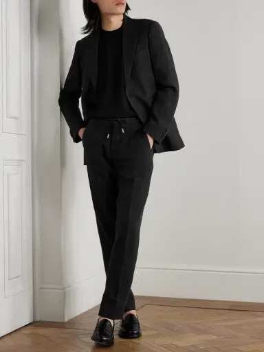 MR P. James Straight-Leg Linen Drawstring Trousers - Men | Thumbnail 2