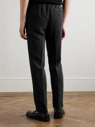 MR P. James Straight-Leg Linen Drawstring Trousers - Men | Thumbnail 4
