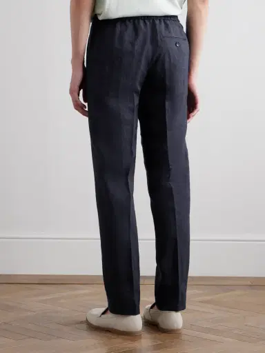 MR P. James Straight-Leg Linen Drawstring Trousers - Men | Thumbnail 4