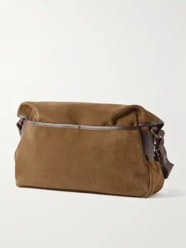 Bleu de Chauffe Fisherman's Musette Leather-Trimmed Suede Messenger Bag - Men | Thumbnail 3 Bleu de Chauffe Fisherman's Musette Leather-Trimmed Suede Messenger Bag - Men | Thumbnail 3