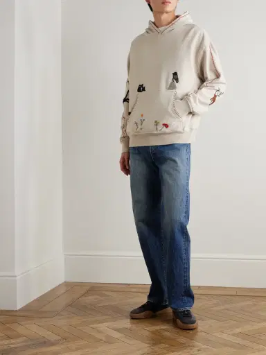 KAPITAL Embroidered Cotton-Jersey Hoodie - Men | Thumbnail 2