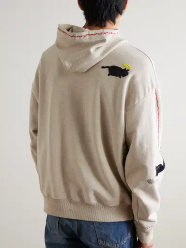 KAPITAL Embroidered Cotton-Jersey Hoodie - Men | Thumbnail 3