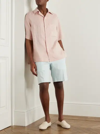 Loro Piana Federico Camp-Collar Linen Shirt - Men | Thumbnail 2 Loro Piana Federico Camp-Collar Linen Shirt - Men | Thumbnail 2