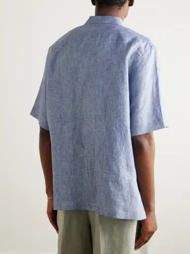 Loro Piana Federico Camp-Collar Linen Shirt - Men | Thumbnail 4