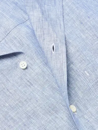 Loro Piana Federico Camp-Collar Linen Shirt - Men | Thumbnail 5