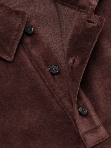 Loro Piana Cotton and Silk-Blend Velour Polo Shirt - Men | Thumbnail 4 Loro Piana Cotton and Silk-Blend Velour Polo Shirt - Men | Thumbnail 4