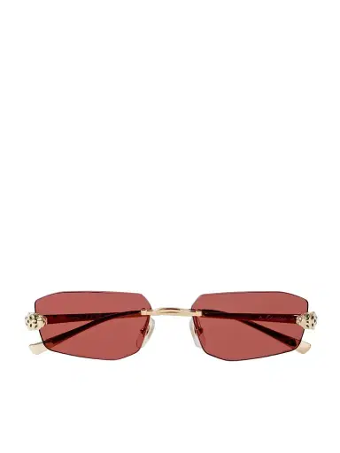 Cartier Eyewear Panthère de Cartier Rimless Rectangle-Frame Gold-Tone Sunglasses - Men | Thumbnail 1