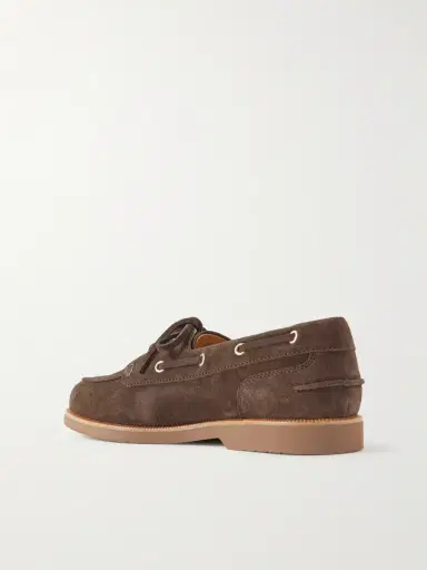Brunello Cucinelli Suede Boat Shoes - Men | Thumbnail 4 Brunello Cucinelli Suede Boat Shoes - Men | Thumbnail 4