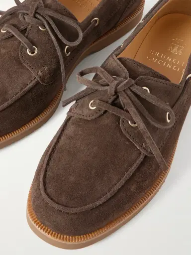 Brunello Cucinelli Suede Boat Shoes - Men | Thumbnail 5 Brunello Cucinelli Suede Boat Shoes - Men | Thumbnail 5