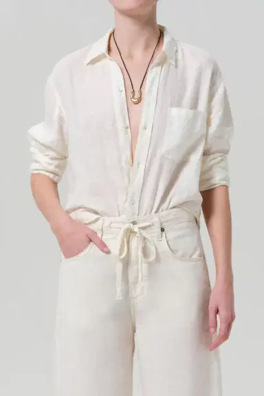 Citizens of Humanity Kayla Shirt - Vanilla | Thumbnail 3