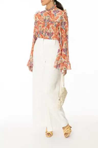 Etro Long Sleeve Ruffle Blouse | Thumbnail 2 Etro Long Sleeve Ruffle Blouse | Thumbnail 2