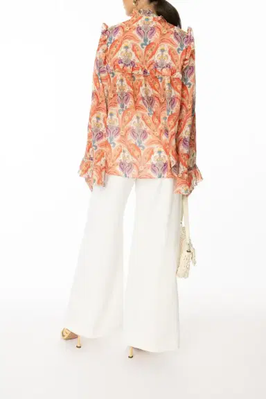 Etro Long Sleeve Ruffle Blouse | Thumbnail 4 Etro Long Sleeve Ruffle Blouse | Thumbnail 4
