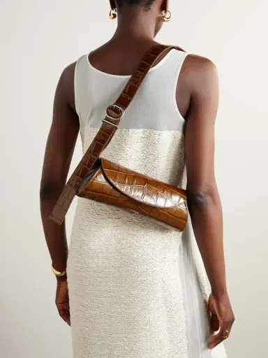 Jil Sander Small Croc-effect Patent-leather Shoulder Bag | Thumbnail 2