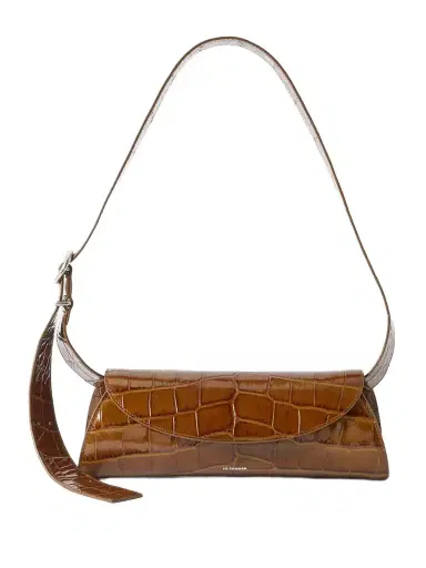 Jil Sander Small Croc-effect Patent-leather Shoulder Bag | Thumbnail 1