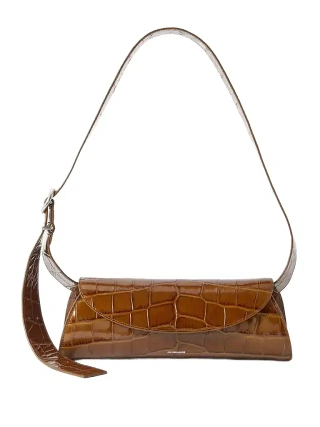 Small Croc-effect Patent-leather Shoulder Bag