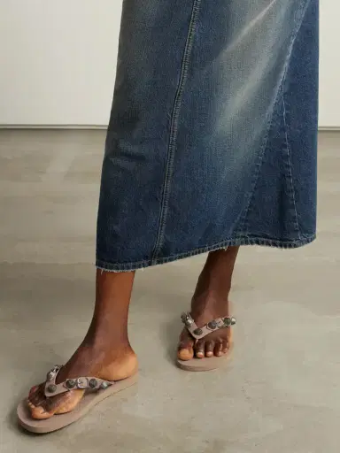 Balenciaga Cagole Embellished Rubber Flip Flops | Thumbnail 2