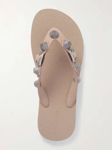 Balenciaga Cagole Embellished Rubber Flip Flops | Thumbnail 5