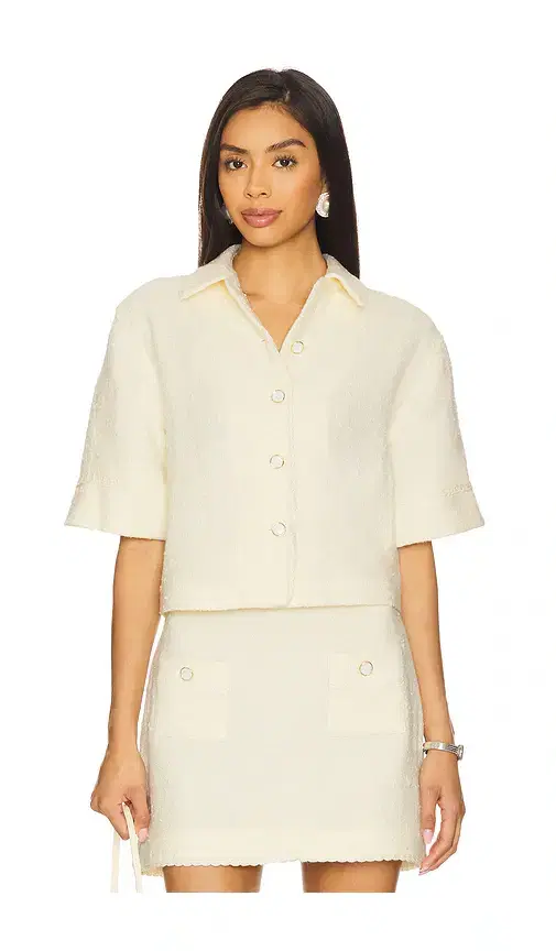 SIMKHAI Khloe Short Sleeve Button Down Top